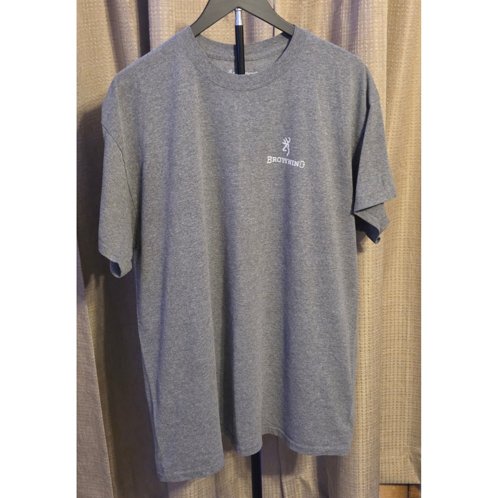 Browning Live Free and Hunt Tough Graphic T-Shirt Mens Size XL Gray